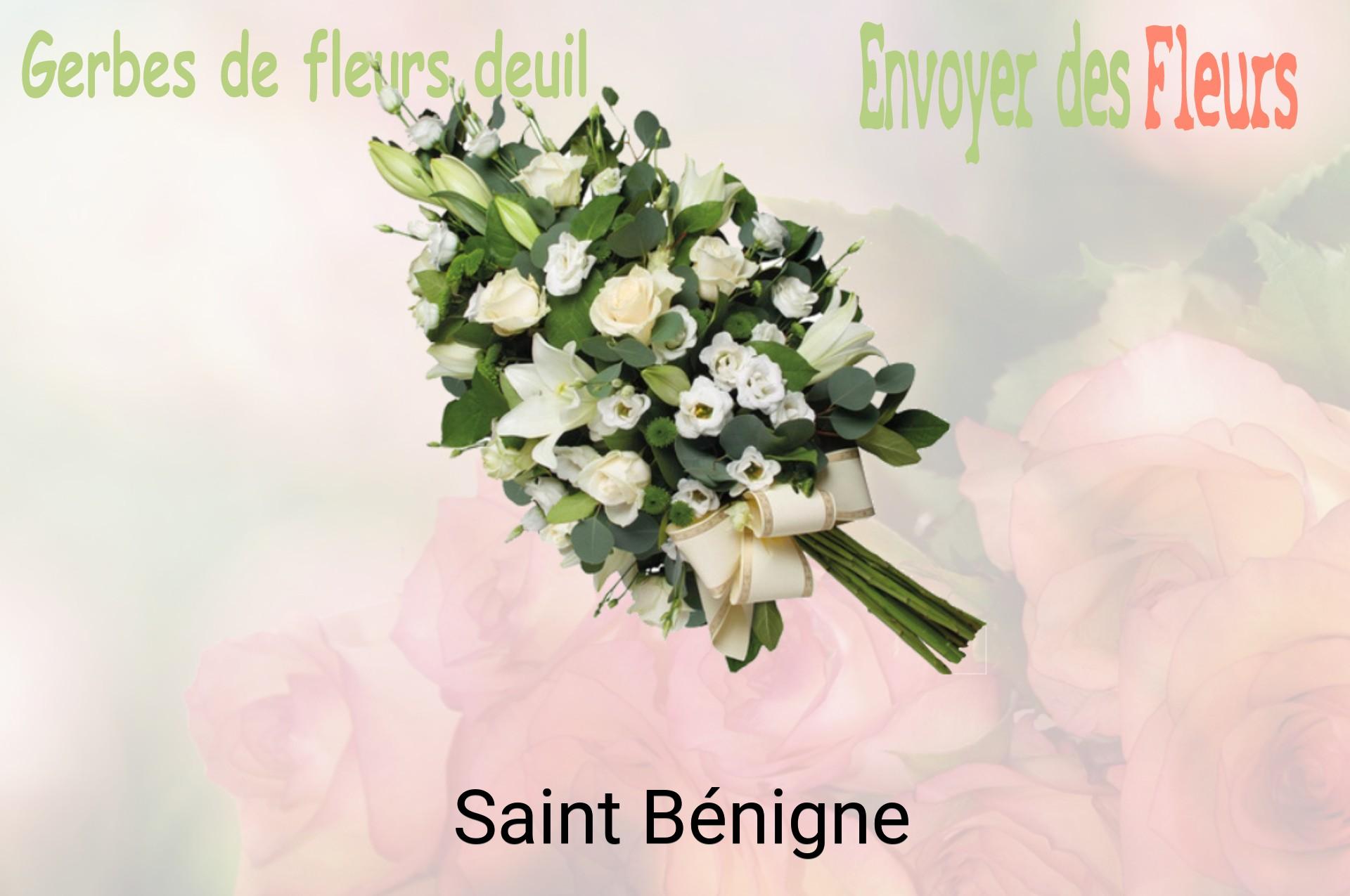 Gerbe de fleurs de deuil livrée à Saint-Bénigne